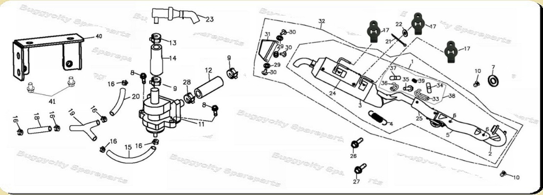 Auspuff, Muffler, Herkules Adly ATV 320 Hurricane Quad